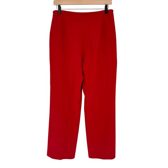 Ann Taylor Petites 10P High Rise Wide Leg Pants Red Lined Side Zip Career FLAW! - Picture 11 of 15